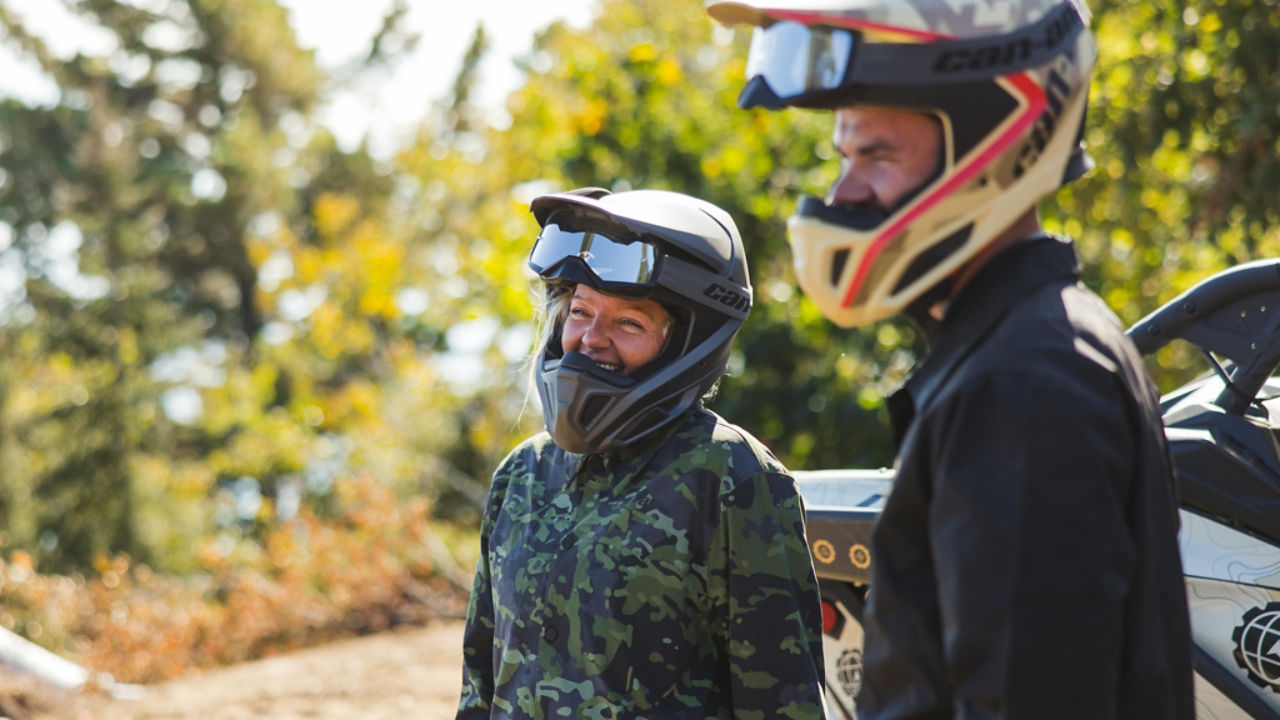 laughing on a can am ride