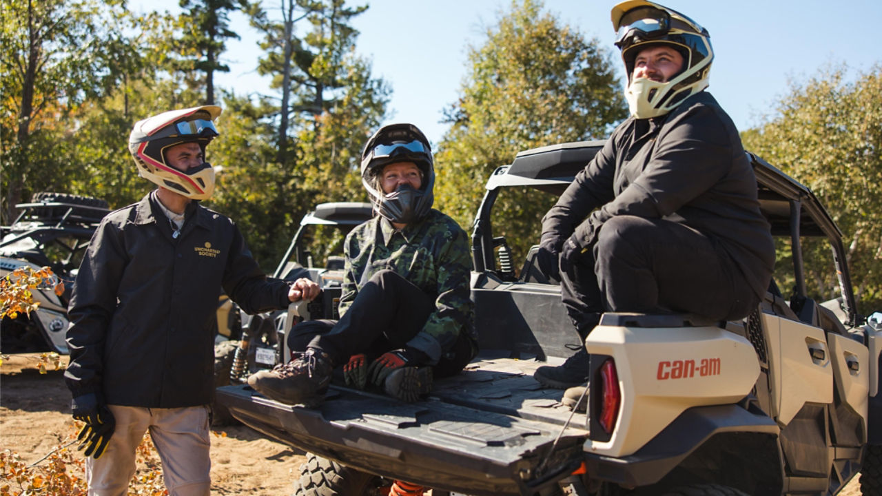 laughing on a can am ride