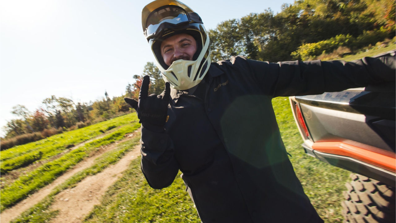 having fun on a can am