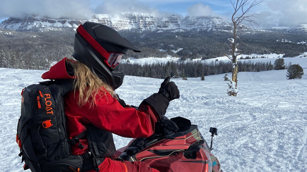 hero shot on a ski-doo