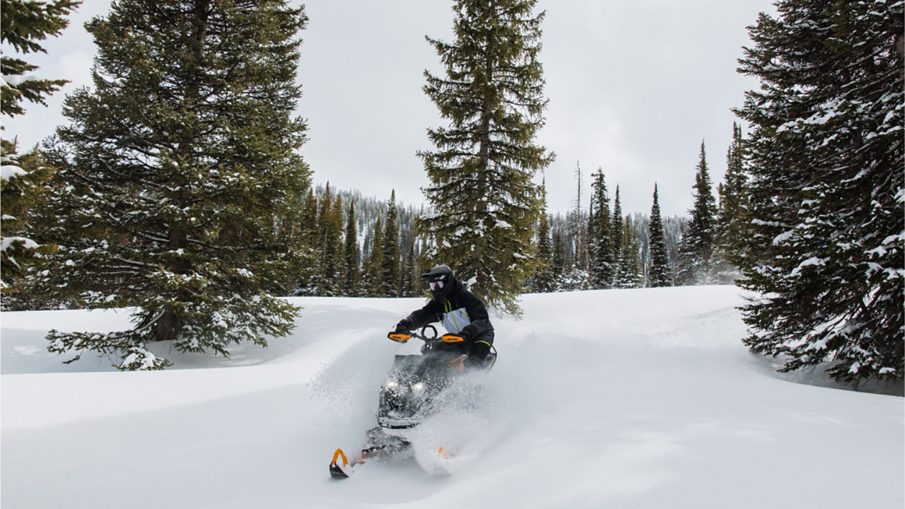 shredding in utah on a ski-doo