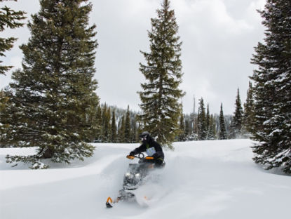 shredding in utah on a ski-doo