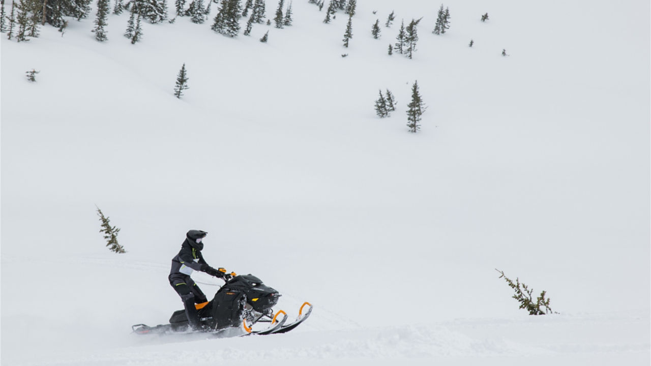 shredding in utah on a ski-doo