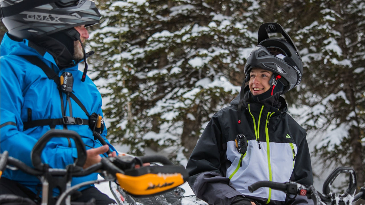 father and son ski doo day