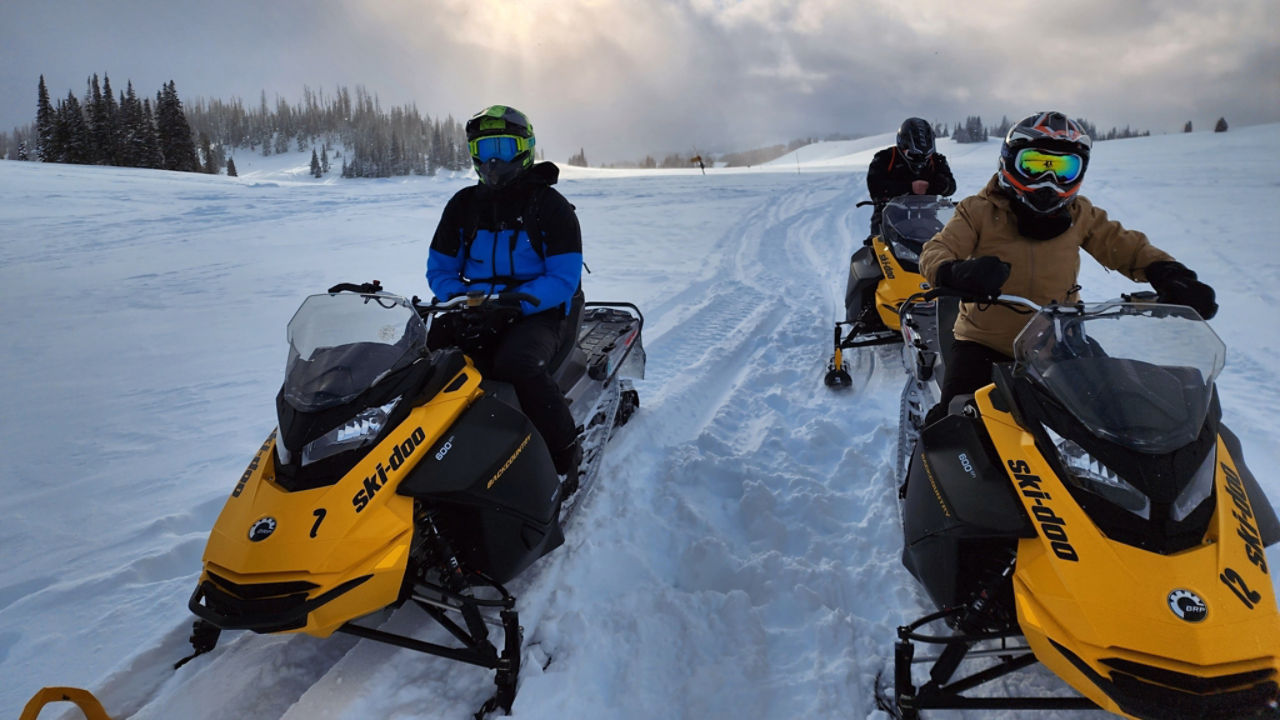 ski-doo still shot in mountains for hero