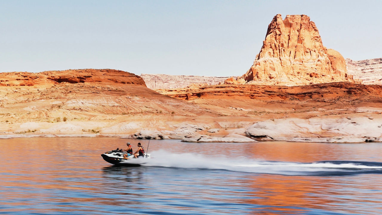 Man riding a Sea-Doo watercraft on Lake Powell