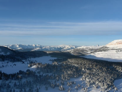 Vue hivernale des montagnes Beartooths